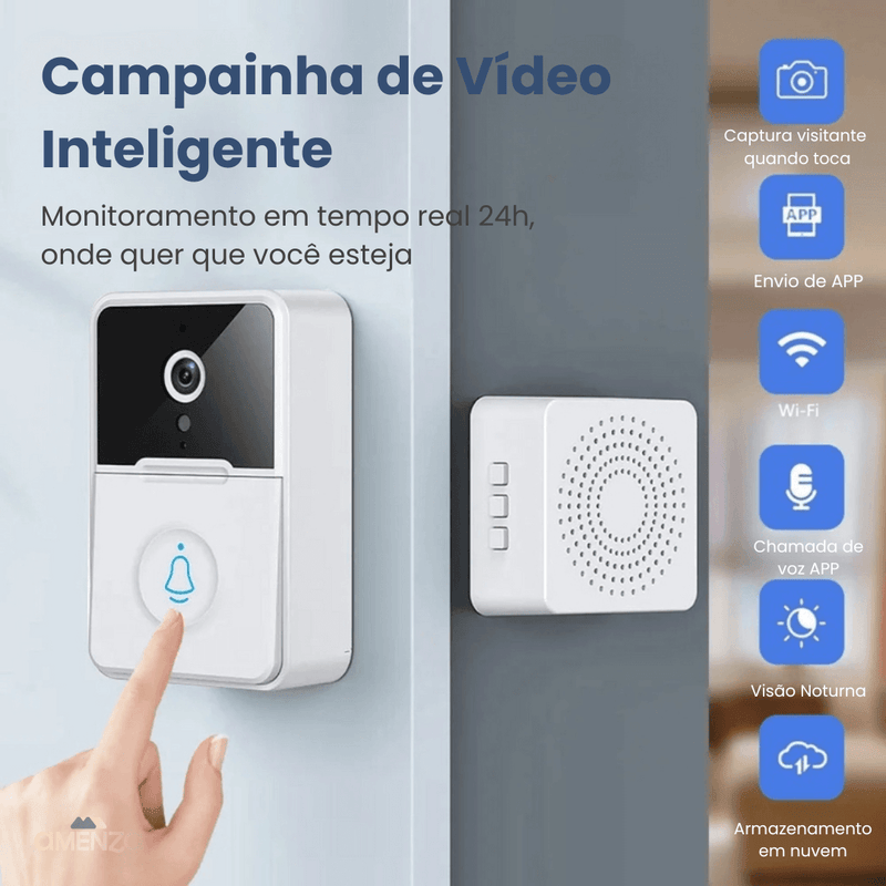 Campainha Sem Fio Inteligente Com Câmera e Áudio Wi-fi + Frete Grátis